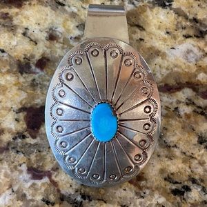 Turquoise and Nickel Silver Pendant